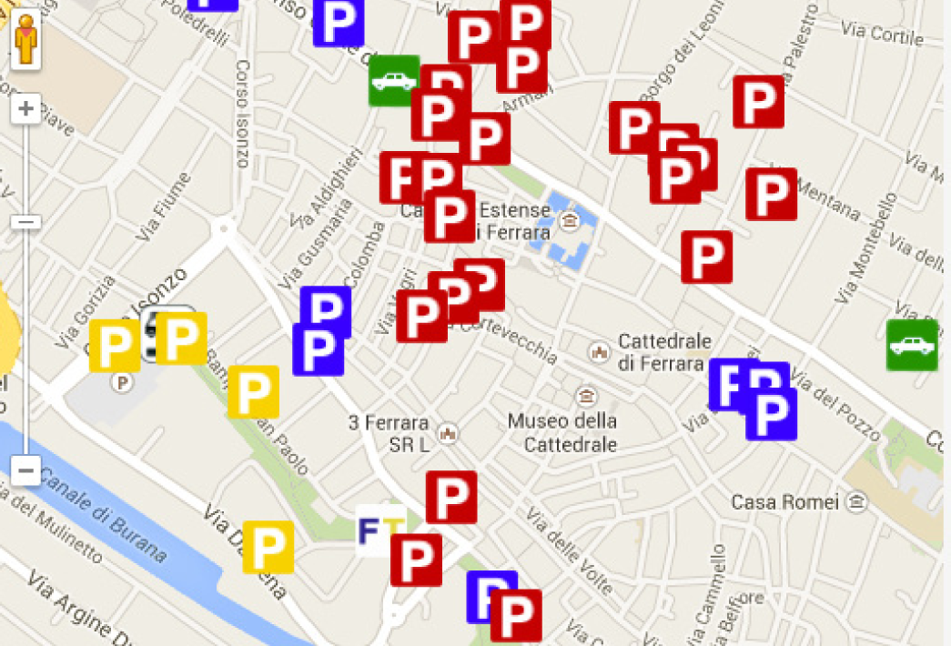 Mappa dei parcheggi